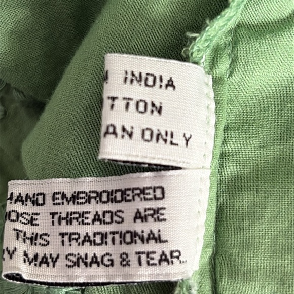 Juliet Dunn London Cotton Embroidered Babydoll Dress in Spring Green - Size 6-8 - Picture 8 of 9